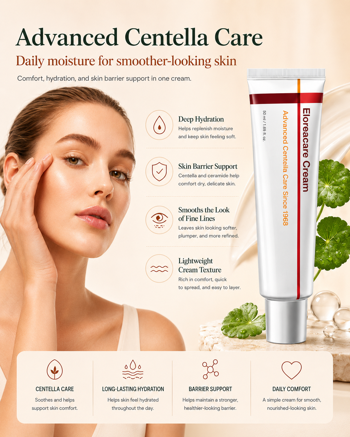 ⏳Eloreacare Cream-Hydrating Anti-Aging Cream for Fine Lines, Dryness & Sensitive Skin